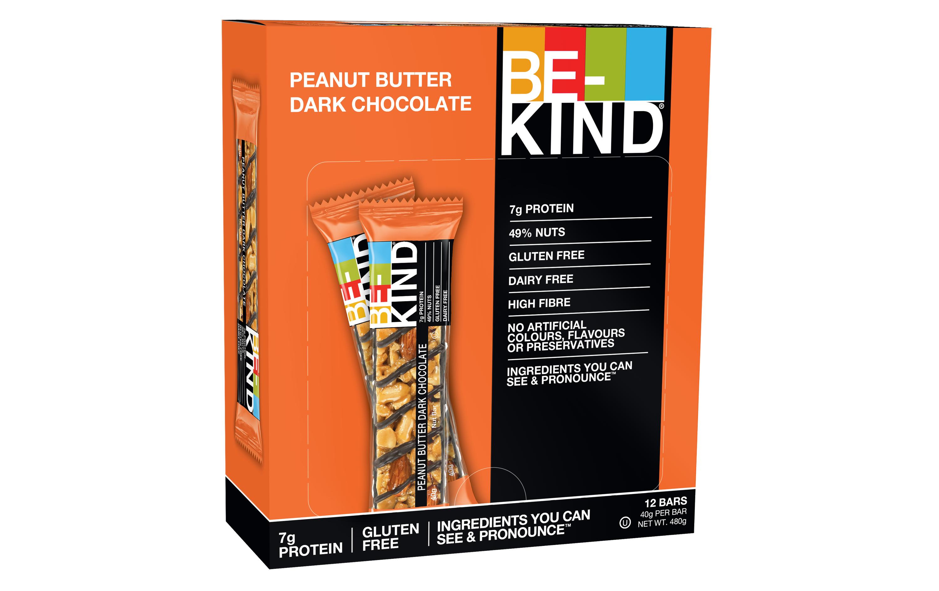 Riegel Peanut Butter Dark Chocolate 12 x 40 gRiegel mit Erdnussbutter und dunkler Schokolade