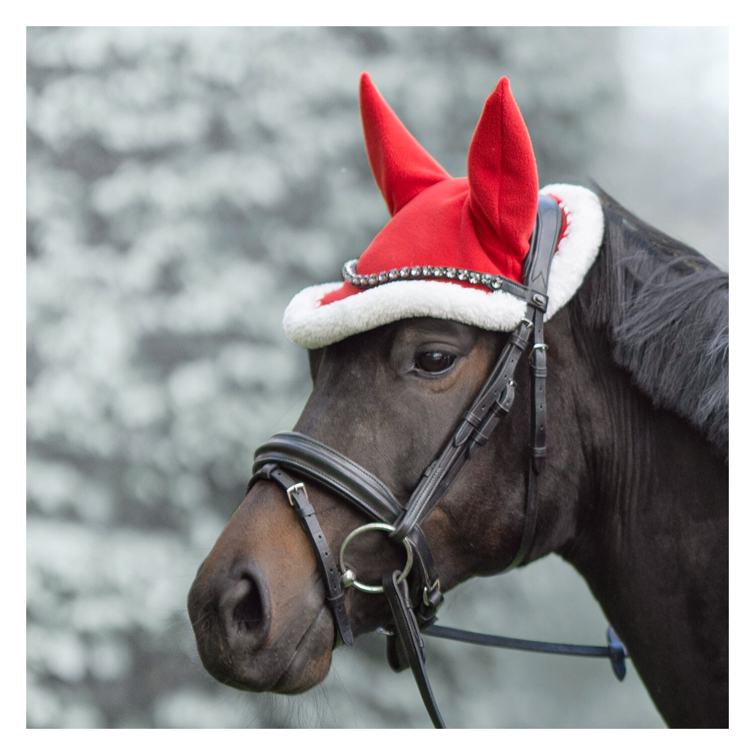 Horse-friends Weihnachtliche Pferdemütze  - rot