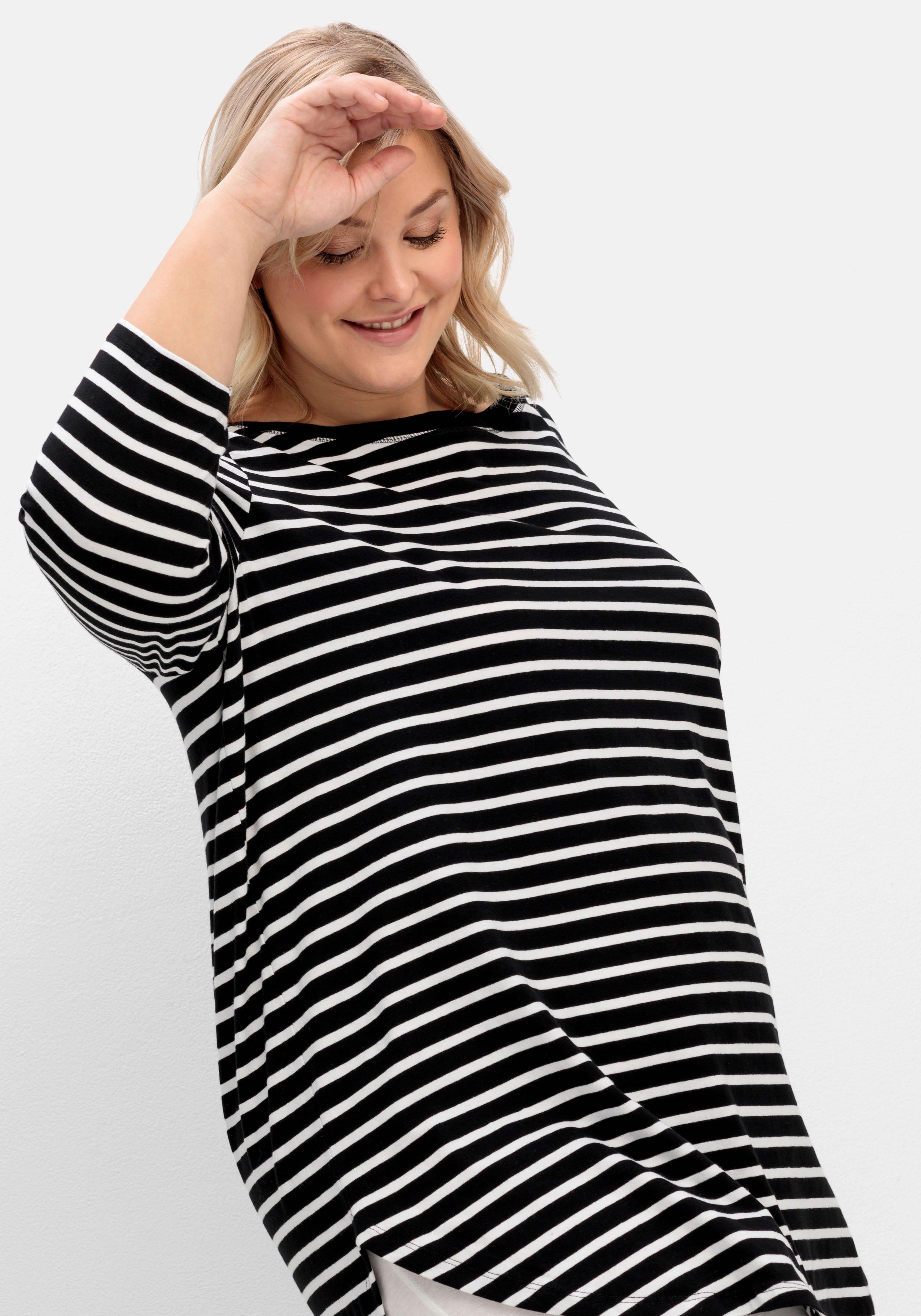 Longshirt in Oversized-Form mit Streifen