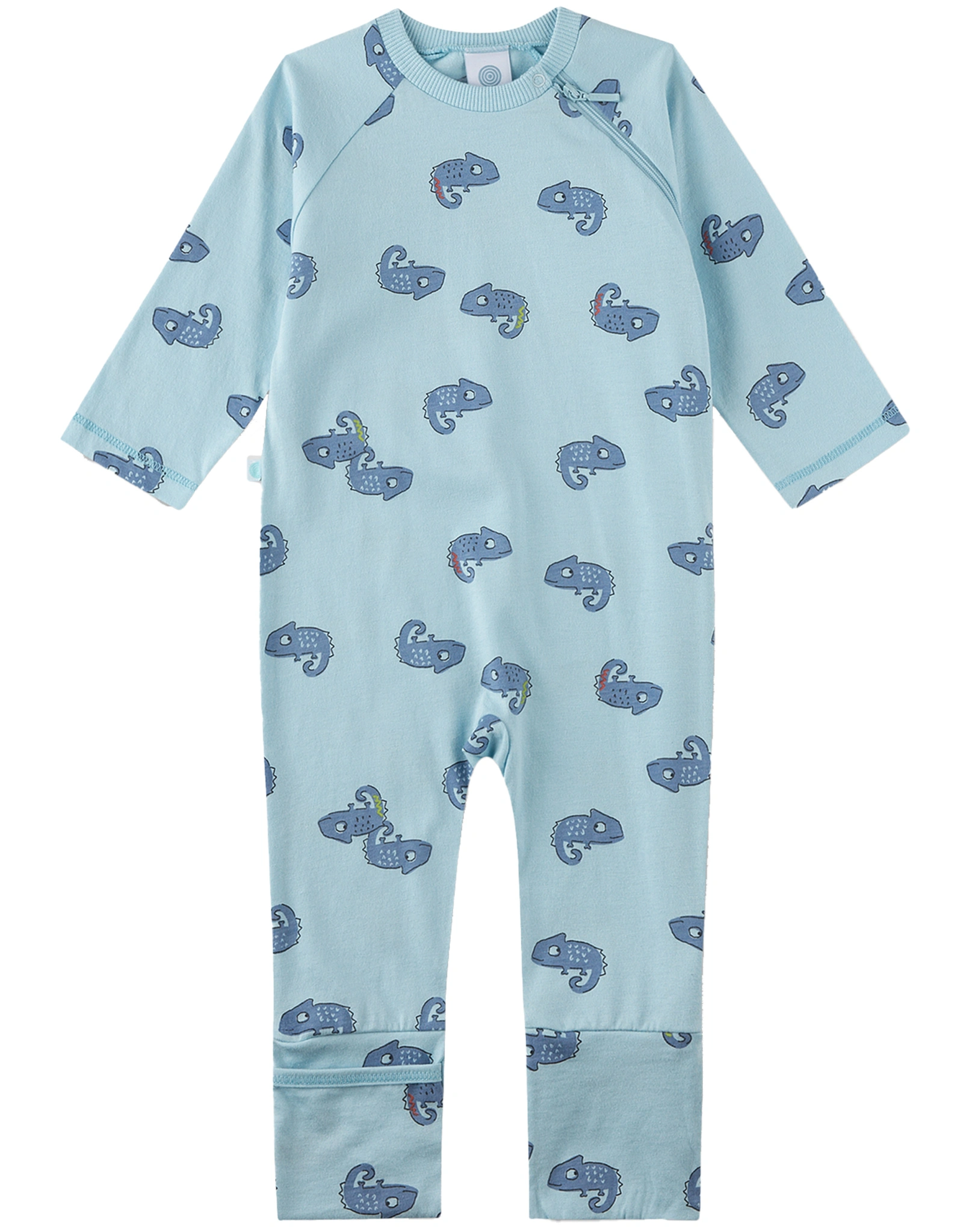 Langarm-Strampler BABY CHAMÄLEON in milky blue