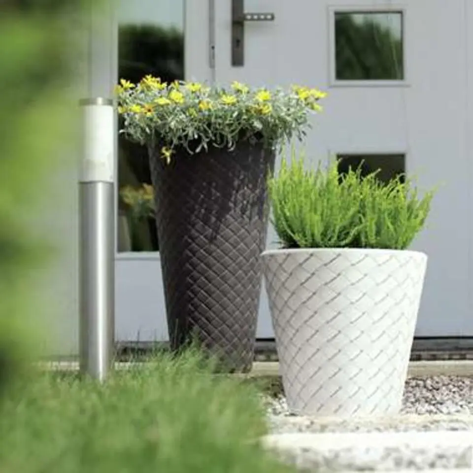 Prosperplast Bloempot Matuba - antraciet - rotan - 12 l - 30 cm