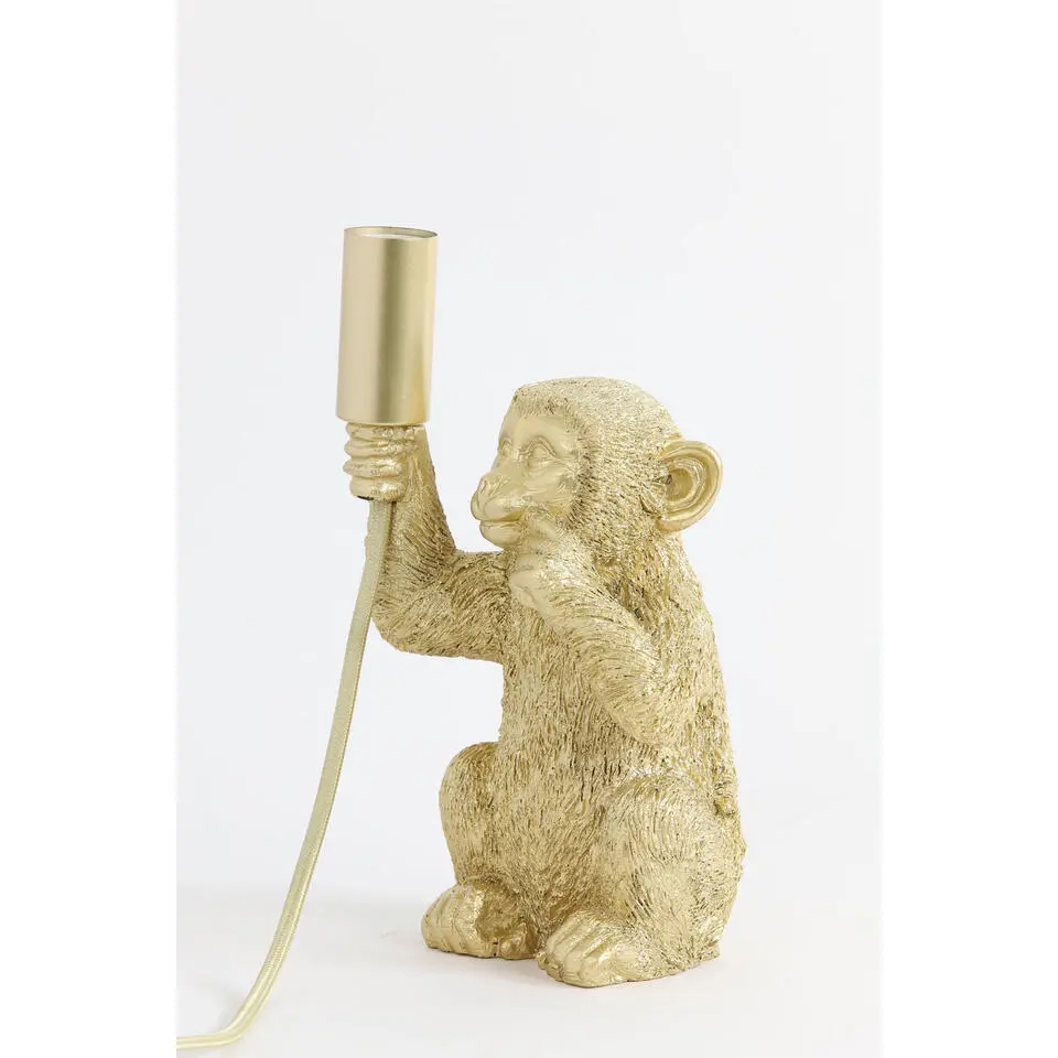 Tafellamp Monkey - Goud - 13x12,5x23,5cm
