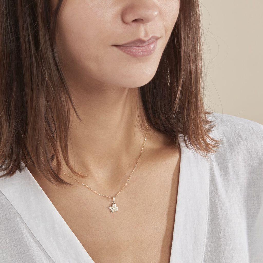 Pendentif Ange Penseur Or Jaune