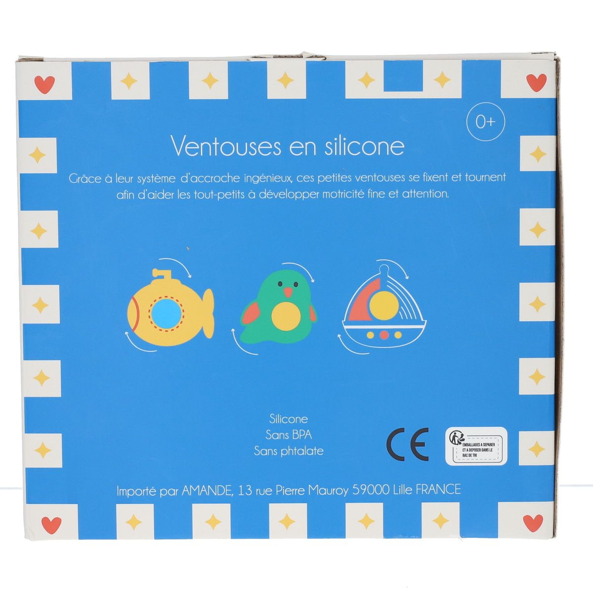 Jeu de bain à ventouses rotatives Amande