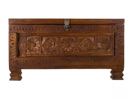 Coffre en bois marron 65x37x33h