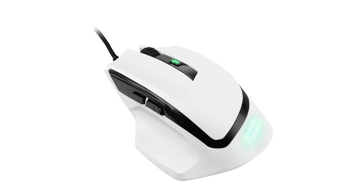 SharkoonSHARK Force II gaming muis  (Wit, 400 - 4200 dpi, Meerkleurige leds)