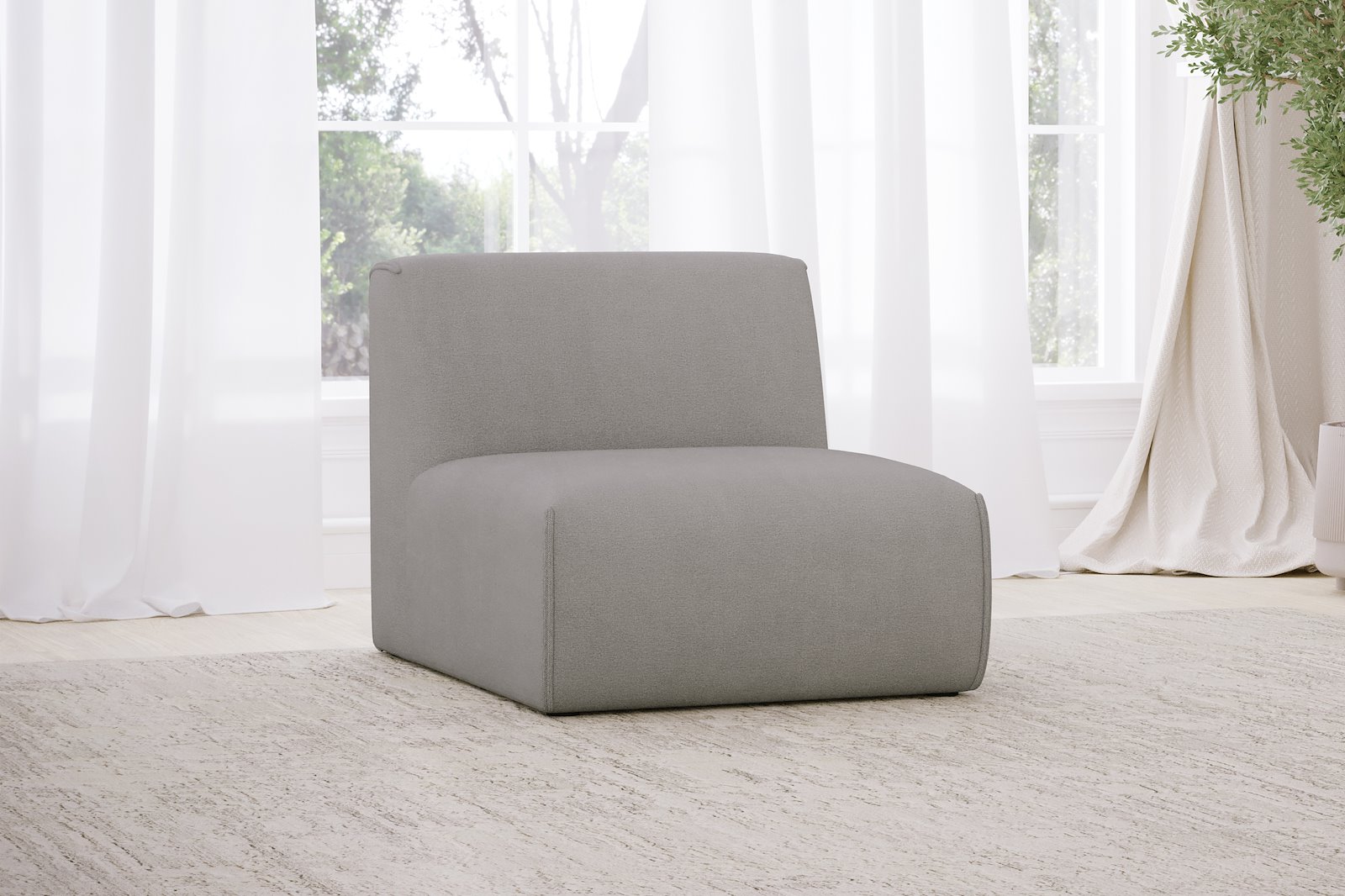 Monaco Lux 1-seter stol Tekstil Brego 7 Light Grey med sorte ben. Lux komfort.