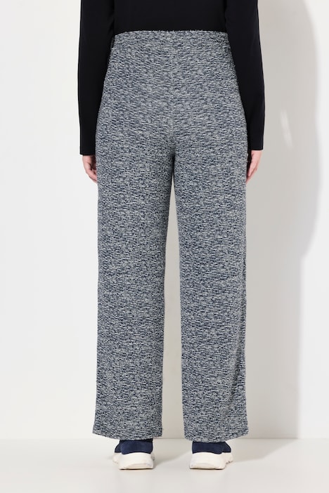 Bouclé-Hose Rose, weites Bein, Komfortbund, Biobaumwolle