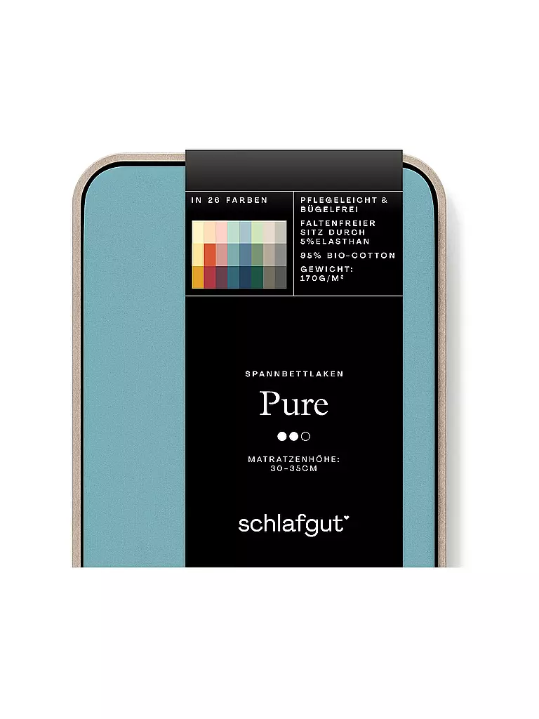 SCHLAFGUT Jersey Spannleintuch PURE 180x200cm Petrol Mid XL mint