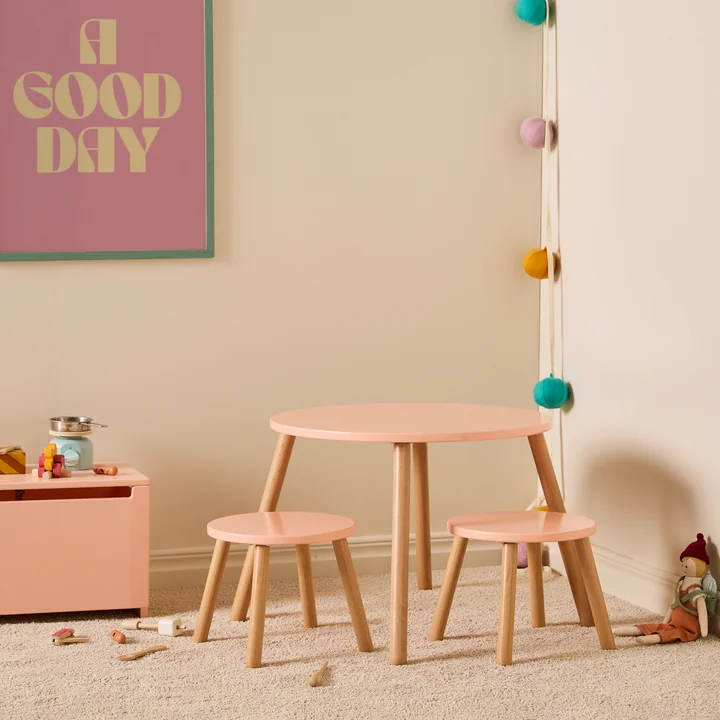 Kids Concept - Tisch und Hocker, weiss