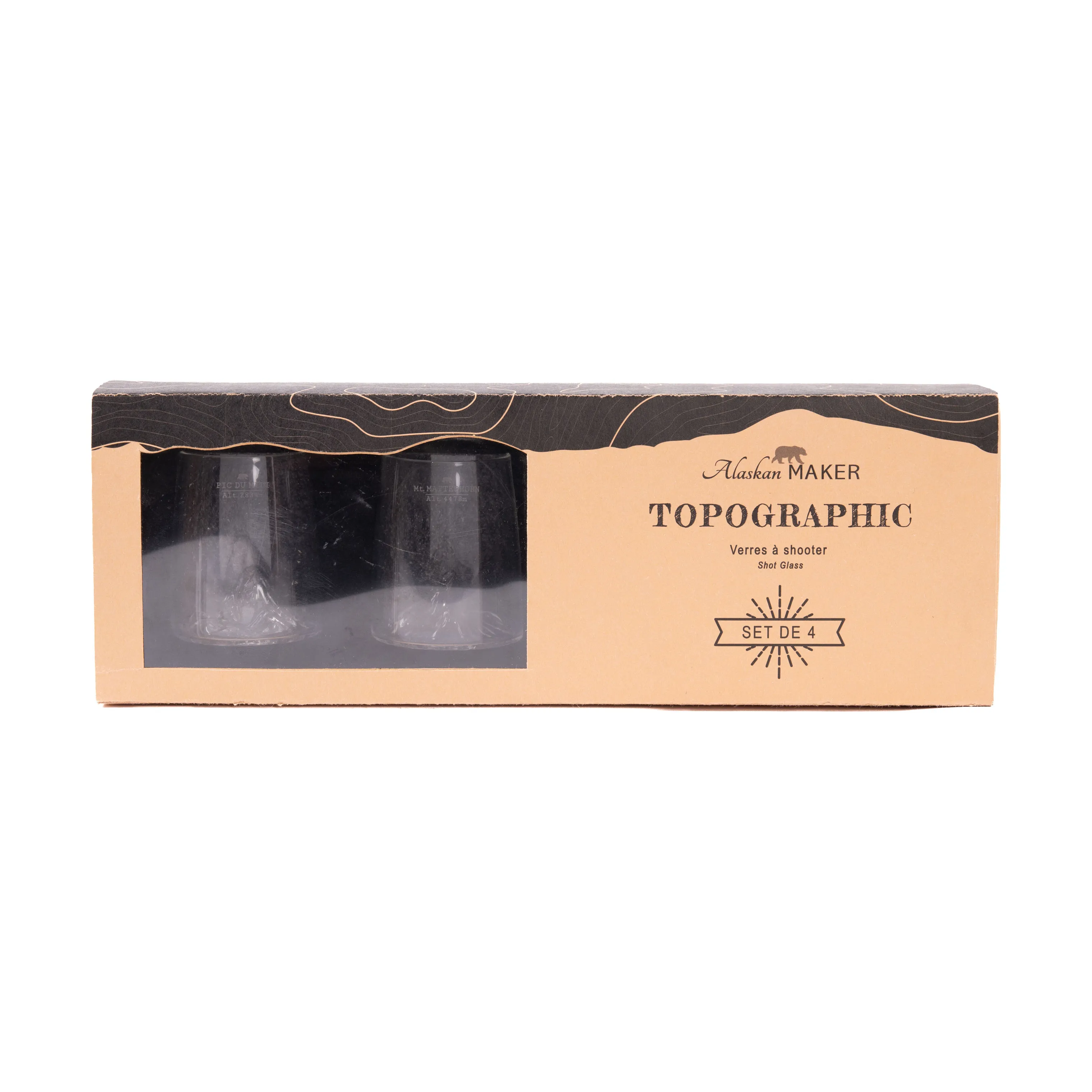 ALASKANmaker Topografisk Shotglas - 4 stk.