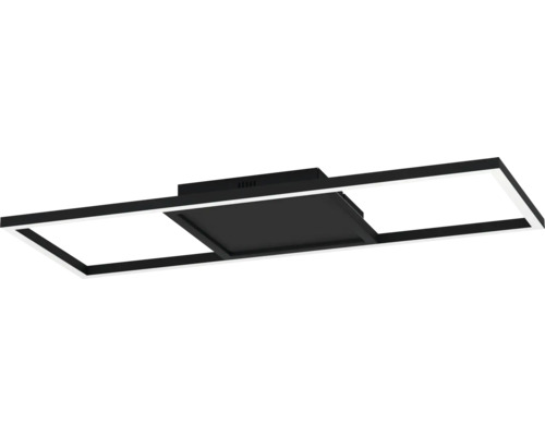 LED plafondlamp, dimbaar, 21W, 2600 lm, 3000-6500 K, RGB kleurverandering, Bachlight, 64x24 cm, Crosslink.Z, zwart