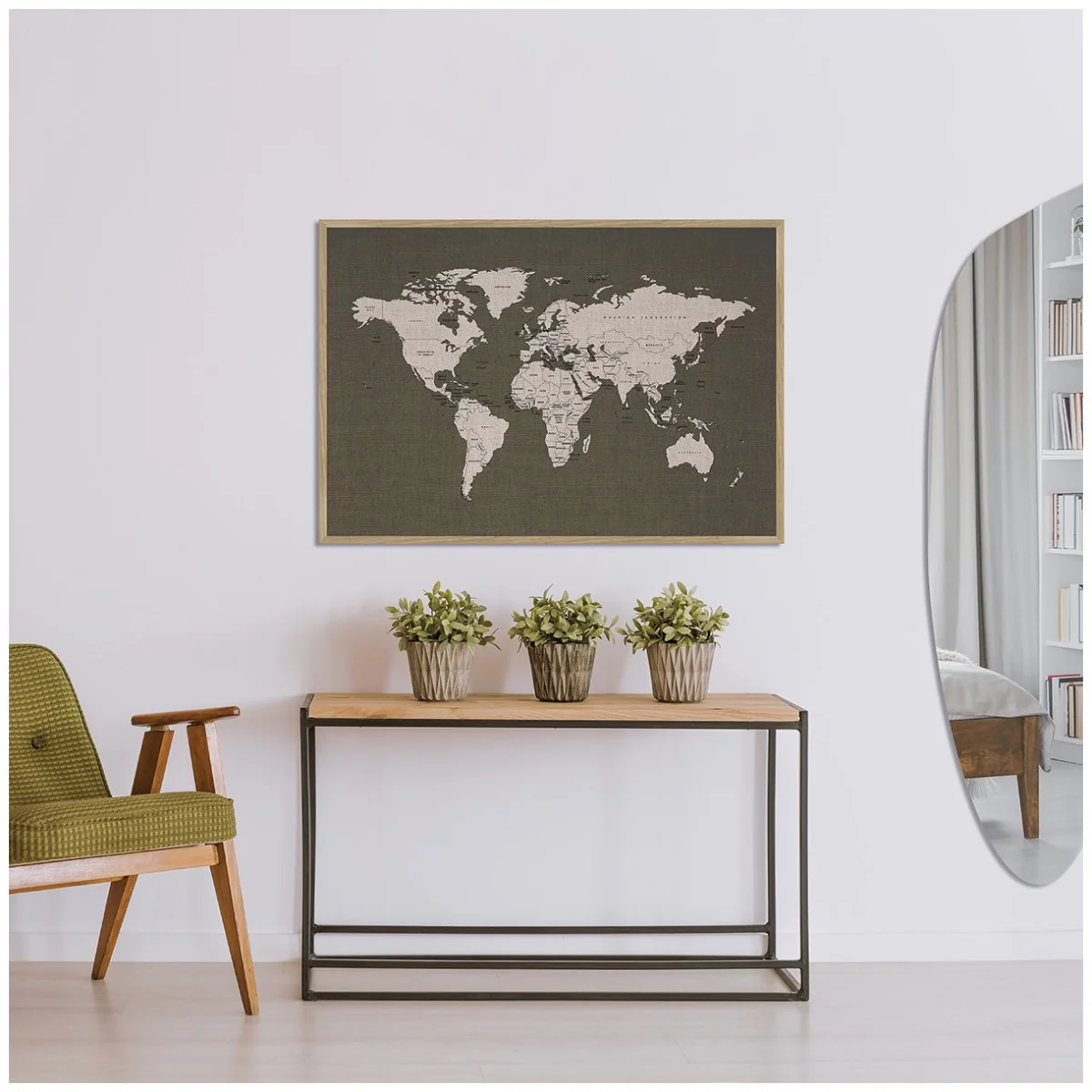 Incado  Pin board verdenskort - 80x116 cm.