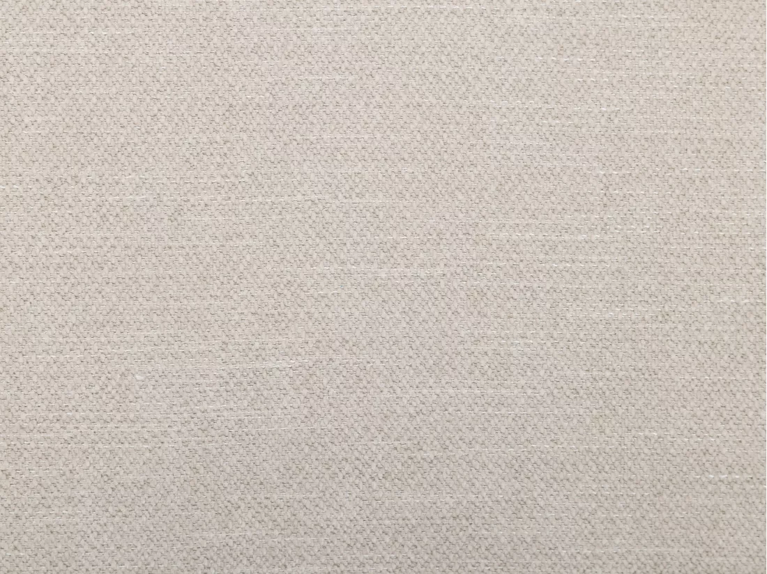 Canapé d'angle droit et pouf en tissu texturé beige POMIANGO