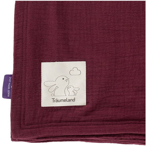 TräumelandTräumeland   Babydecke aus Musselin beerenrot