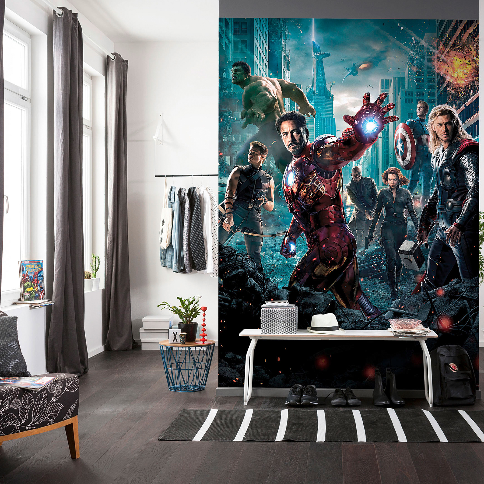 Papier-Fototapete AVENGERS MOVIE - bunt - 184x254 cm