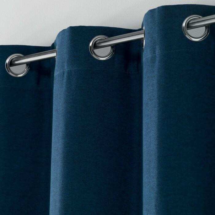RIDEAU A OEILLETS 135X240CM UNI CHINEA BLEU