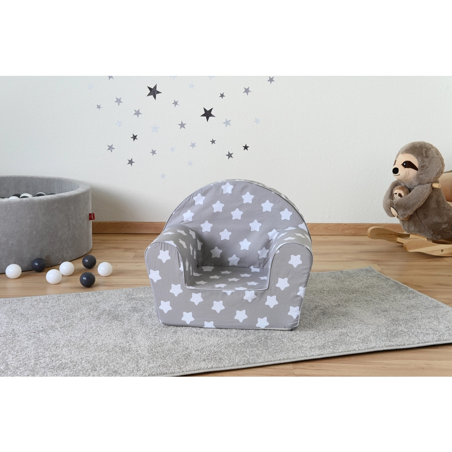knorr toys® Kindersessel Grey white stars weiß