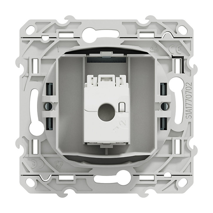 Prise RJ45 grade 3 (multimédia) catégorie 6 UTP à vis Odace recyclé Schneider Electric blanc