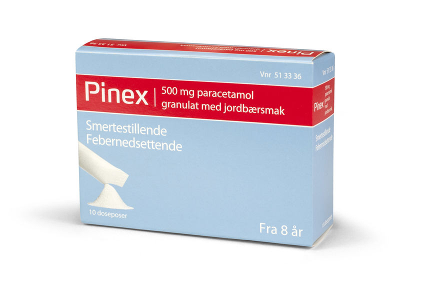Pinex granulat, jordbærsmak 500 mg
