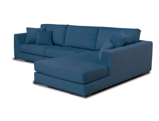 CITY - Canapé tissu Monaco méridienne droite tissu blue