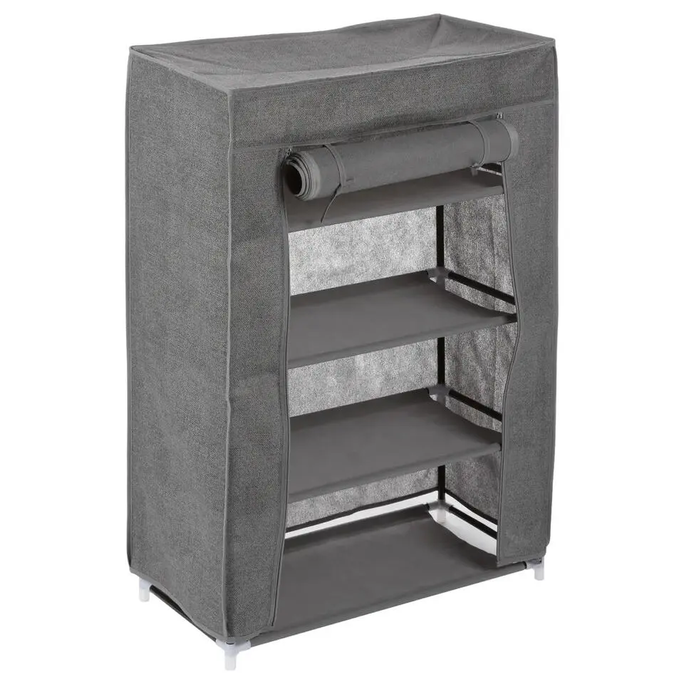 5Five Schoenenrek/schoenenkast - grijs - kunststof - 59 x 29 x 89 cm