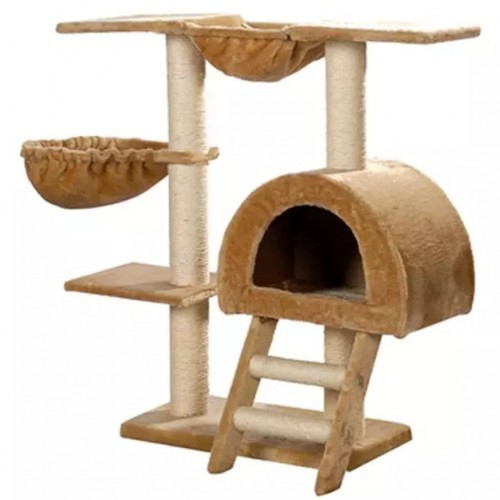 Torre arranhadora bege para gatos