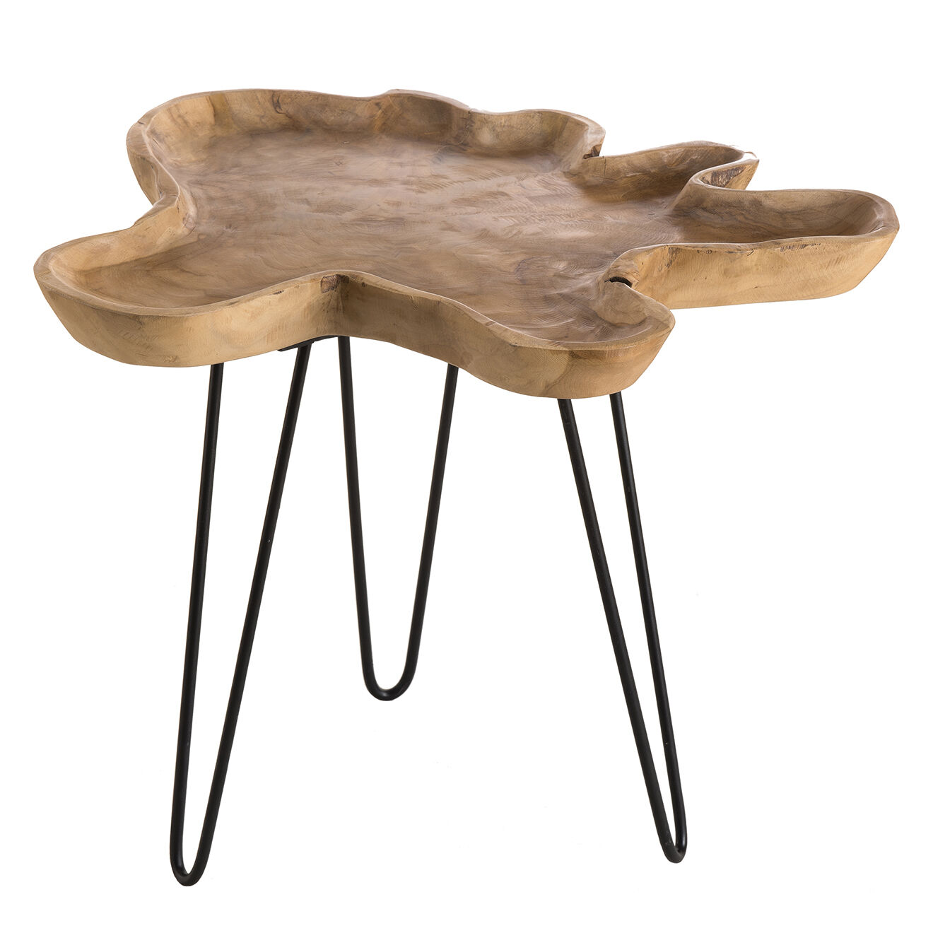 Macabane Table d'appoint Clara teck - 56x60x49 cm