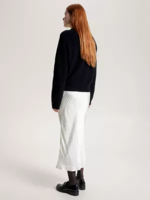 Suéter de lã e cashmere com textura canelada e modelagem relaxada
