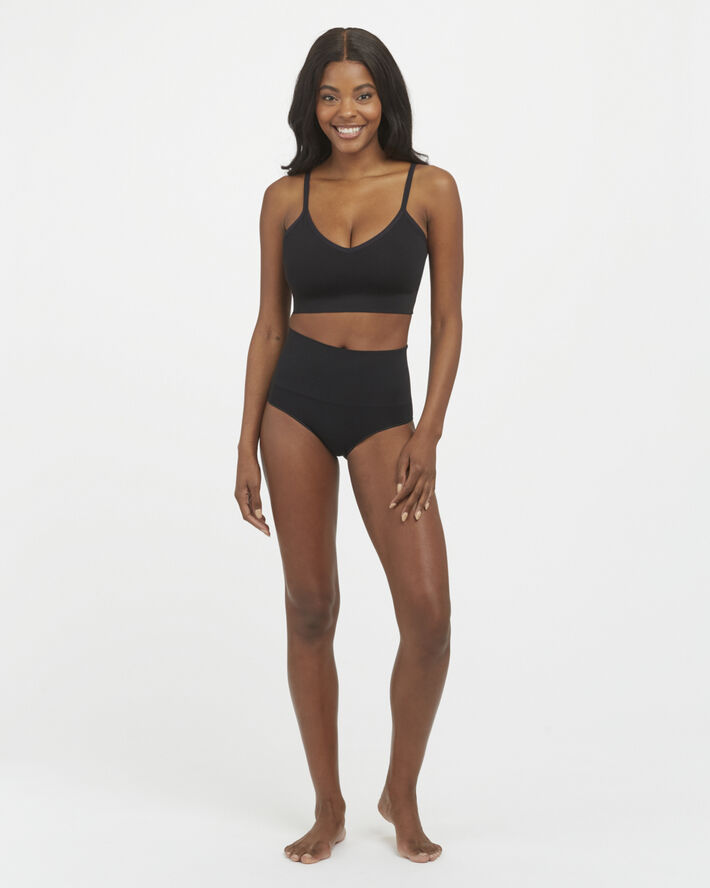 Spanx EcoCare Seamless Shaping Longline Bralette Very black