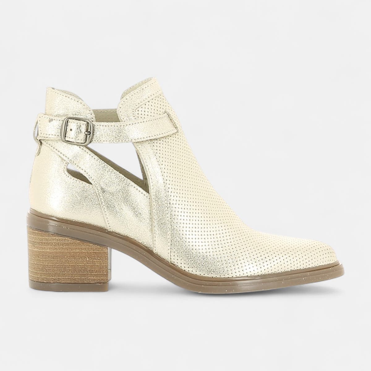 Bottines à talon Femme en cuir or