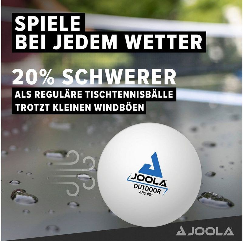 Joola Tafeltennis/Pingpongballen Voor Buiten Set 12 Ballen Outdoor Verzwaard TT-Ball 40MM Wit