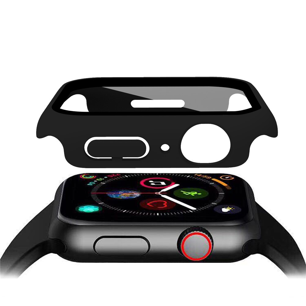 Apple Watch (41mm) Hardcase Bumper Hülle mit Displayschutz - Schwarz