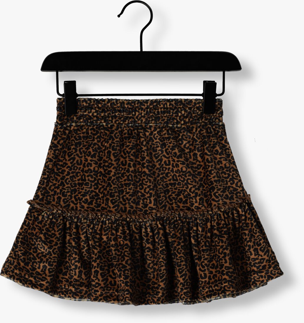 MOODSTREET camel moodstreet minirok velours leopard skirt
