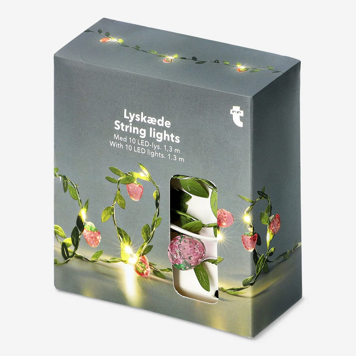 Lyskæder med jordbær - 7,5 cm