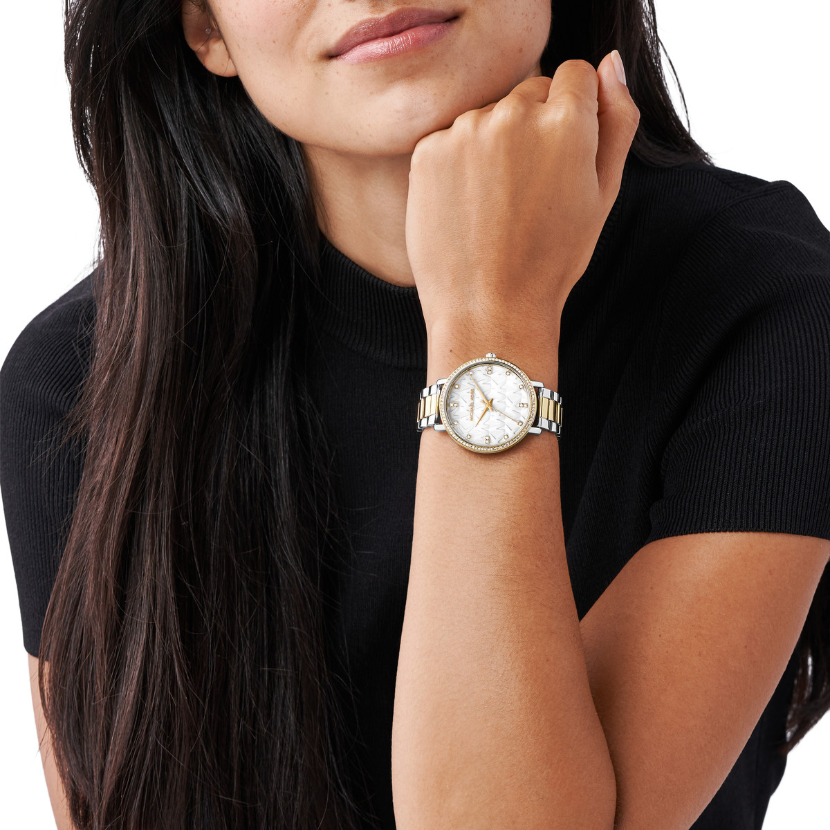 Montre MICHAEL KORS femme bracelet acier bicolore jaune