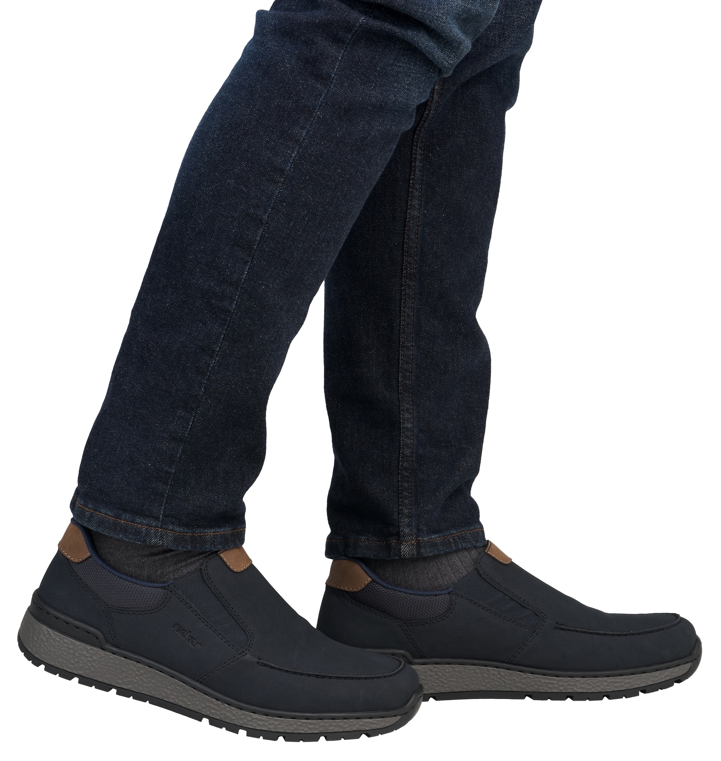 Rieker Slipper  mit kontrastfarbenen Besätzen, bequeme Form