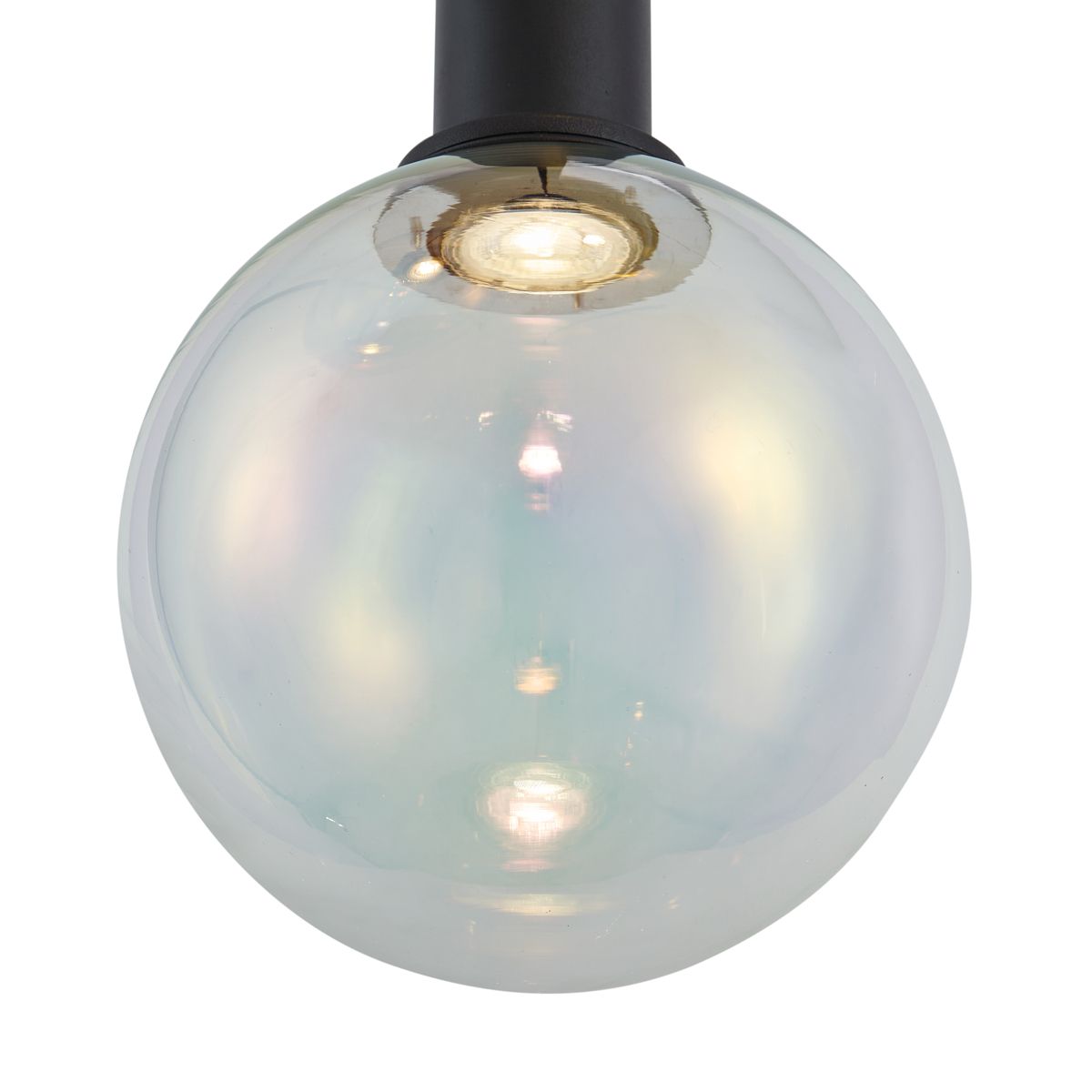 Design hanglamp zwart met regenboog glas rond 3-lichts - Mallon