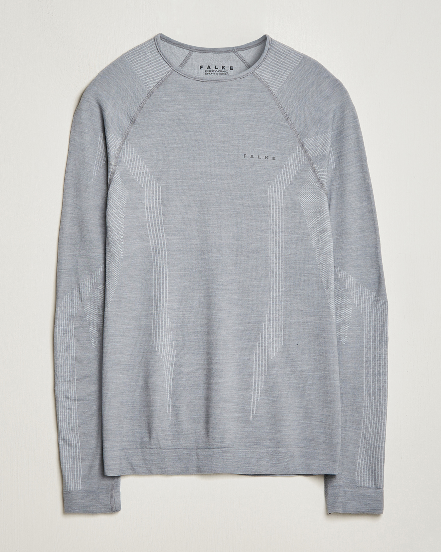 Falke Long Sleeve Wool Tech Shirt Grey Heather