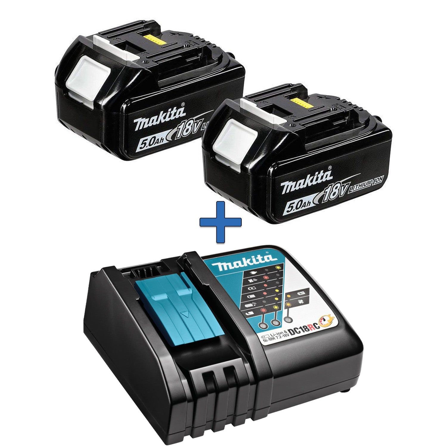 Makita Accu Starterset 18V DC18RC 2x BL1850B - DC18RCPT