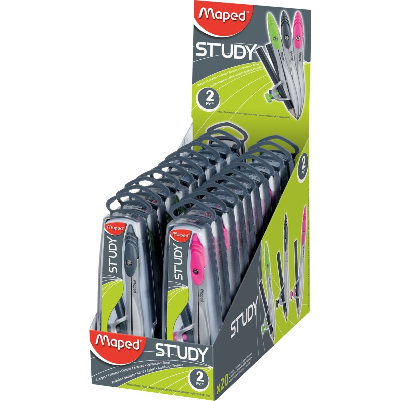 Compas maped study bague sécurité pointe mini