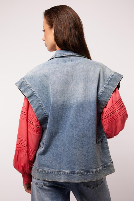 Fluresk blauwe dames gilet