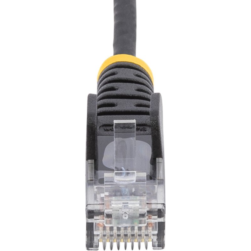 StarTech.com Câble Ethernet CAT6 Noir Fin de 10m, Sans Accroc, 100W PoE, UTP, LSZH, Fil de Cuivre Pur 28AWG, Cordon Patch Réseau RJ45 avec Serre-Câble, Contrôlé Fluke