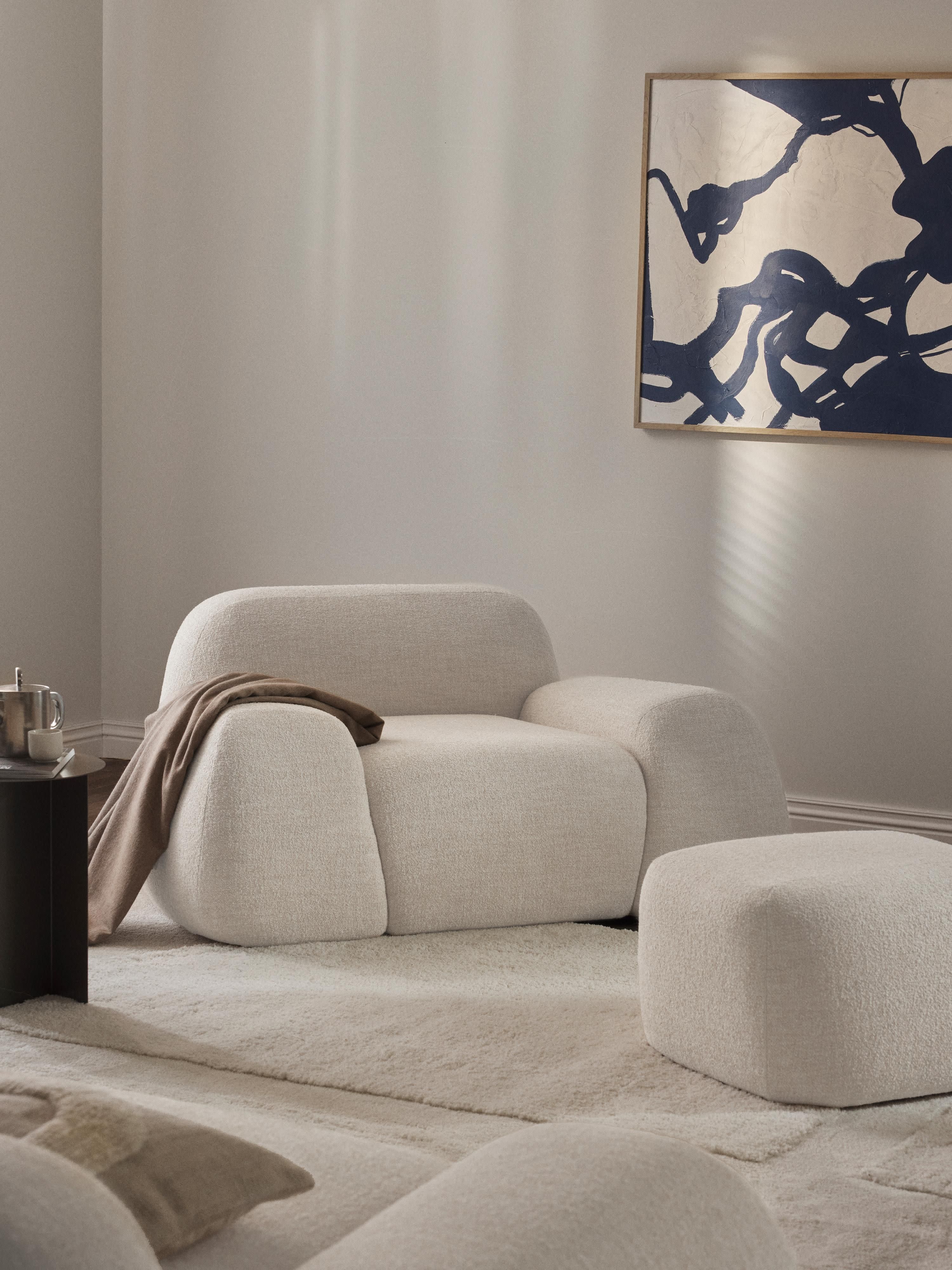 Loungefauteuil Wolke van bouclé