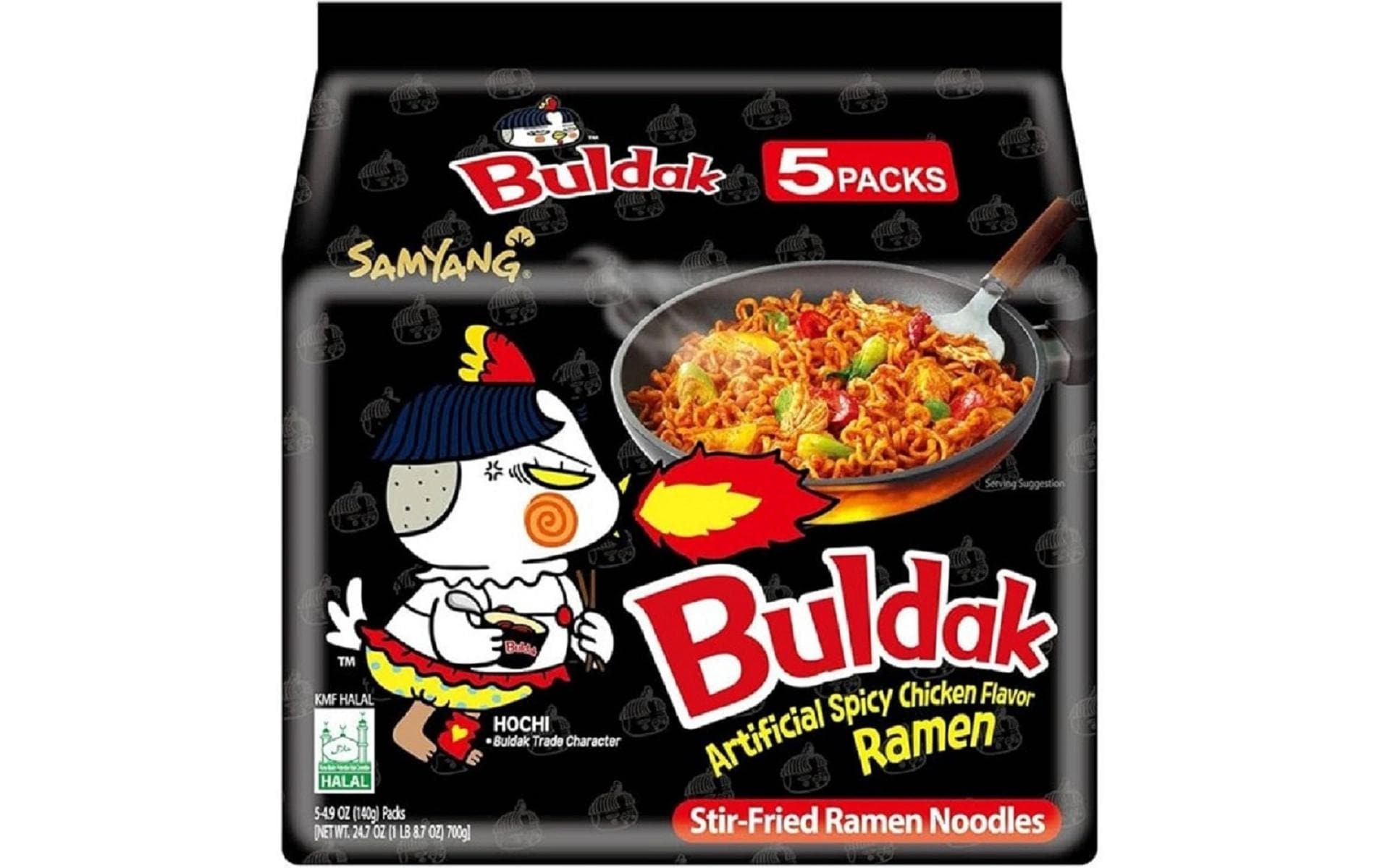 Buldak Hot Chicken Ramen Original 5 x 140 gInstant-Nudeln Hot Chicken
