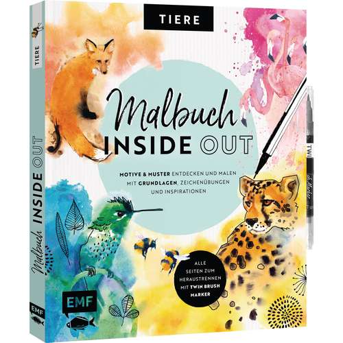 Malbuch Inside Out: Watercolor Tiere