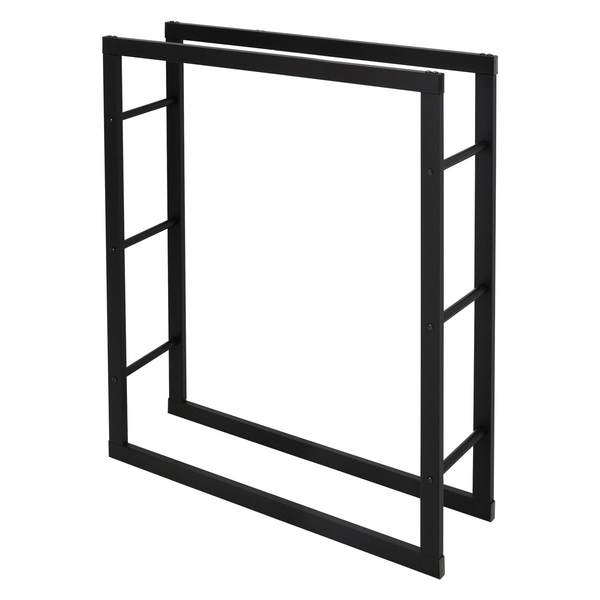 ML-Design Haardhoutrek 80x100x25 cm, Rechthoekig, Zwart, Metaal, Binnen/Buiten, Gecoat Staal Haardhoutrek, Haardhoutstandaard, Haardhouthouder, Haardhoutplank voor Open Haard/Kachel