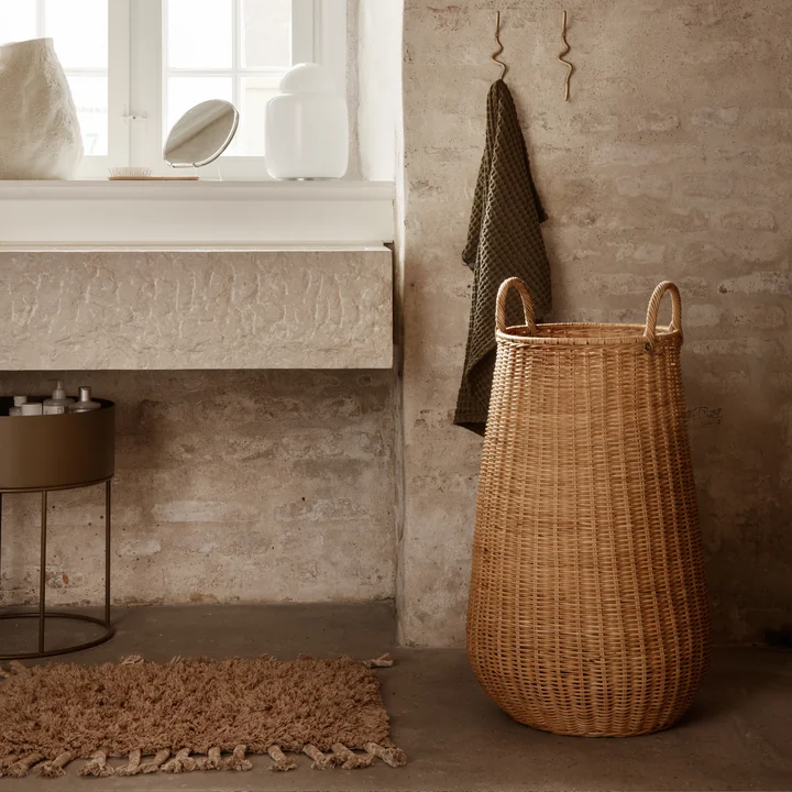 Ferm Living - Amass Hochflor Läufer, 50 x 70 cm, white pepper