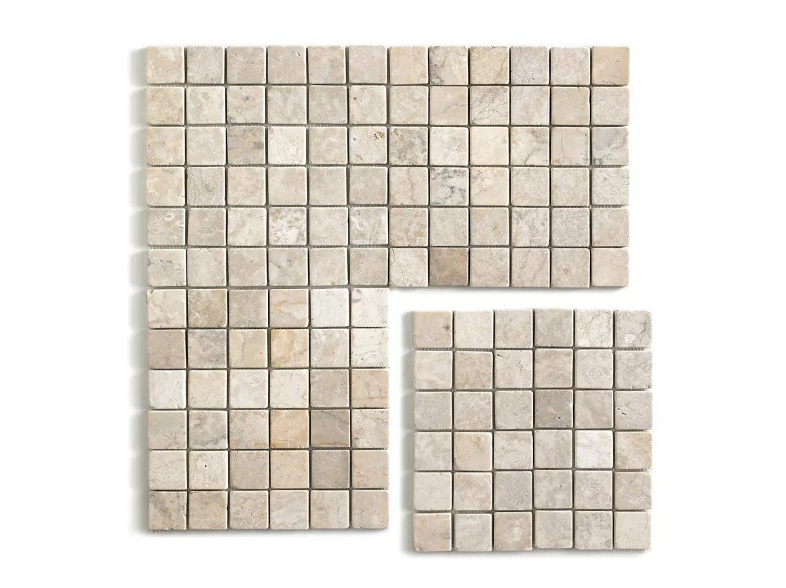 Carrelage de mosaïque/Plaque mosaïque mur et sol en marbre naturel coloris blanc - 30 x 30 cm