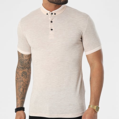 Polo A Manches Courtes 1095 Beige Chiné